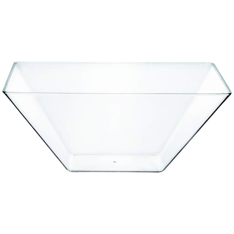 PLASTICPRO Disposable Square Plastic Extra Large Clear Serving Bowls Extra Heavy Duty for Party's Snack or Salad Bowl, Elegant Pack of 4 - Image 1